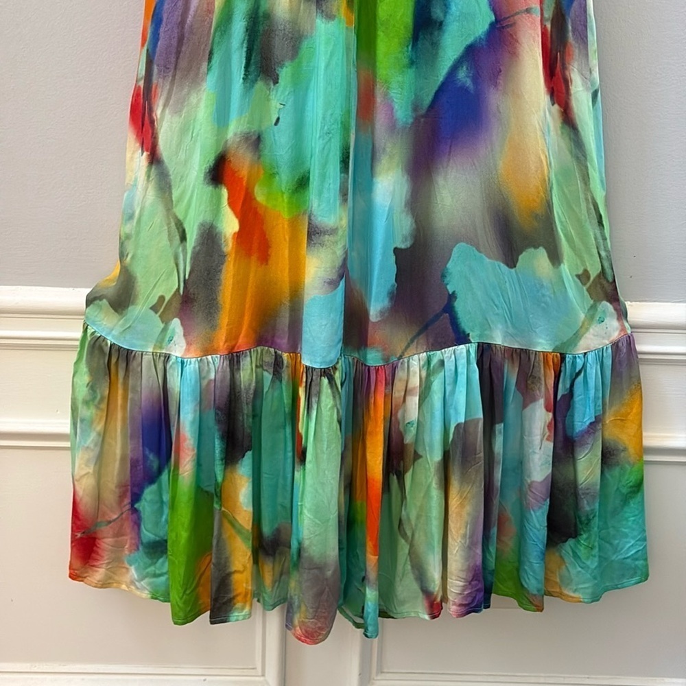 Lavender Brown Maia Dress - Watercolor Print Maxi - Size XS - Picture 14 of 14